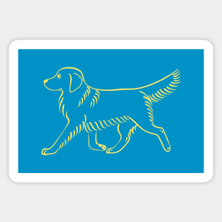 Trotting Golden Retriever Sticker